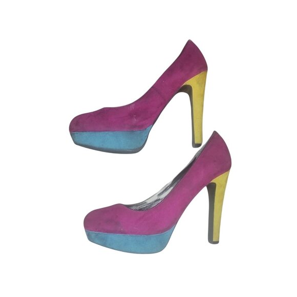 G by Guess "Ggverna3" Platform Pumps - Women's 10M - Multi-Color Faux Suede - Picture 1 of 9